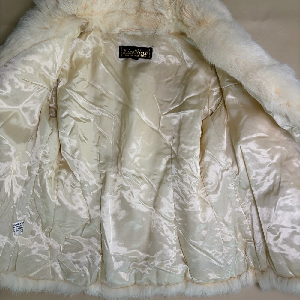 Vintage Dino Ricco Ivory Rabbit Fur Jacket | Lapin Fur Made in France | Size 13 - Picture 7 of 16